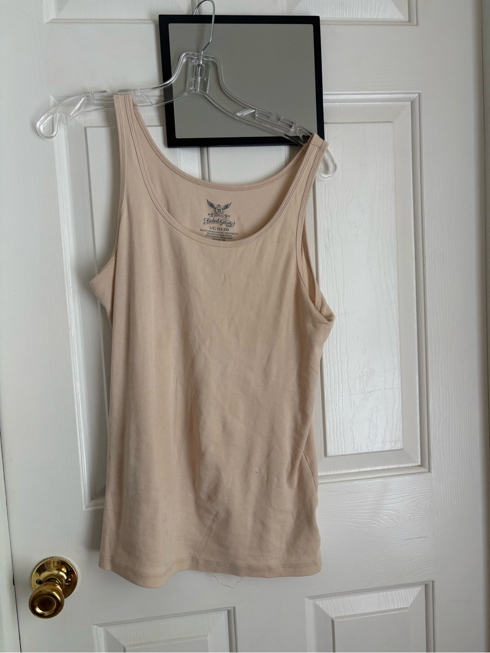 Faded Glory Neutral Beige Scoop Tank